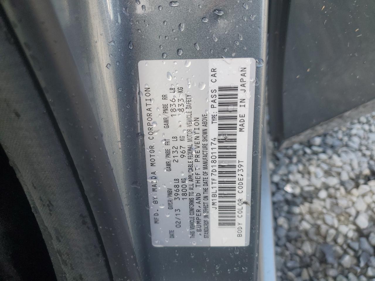 2013 Mazda 3 VIN JM1BL1TF7D1801174 Copart auction photo, all over damage thumbnail 14