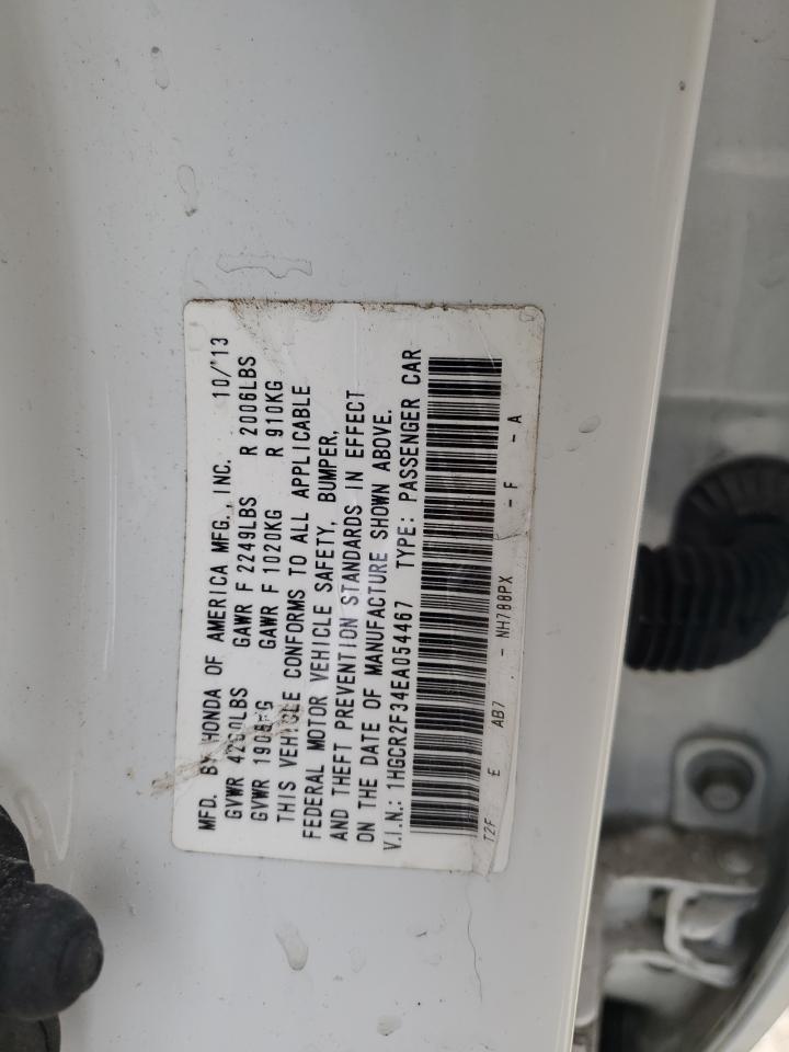 2014 Honda Accord VIN 1HGCR2F34EA054467 Copart auction photo, all over damage thumbnail 12