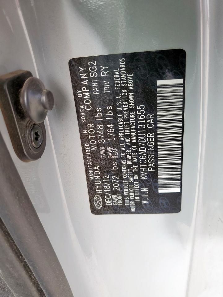 2013 Hyundai Veloster VIN KMHTC6AD7DU131655 Copart auction photo, front end / side damage thumbnail 12