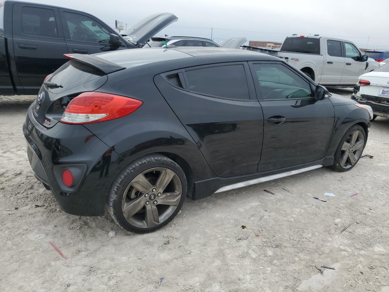 2014 Hyundai Veloster VIN KMHTC6AE6EU182896 Copart auction photo, front end / undercarriage damage thumbnail 3