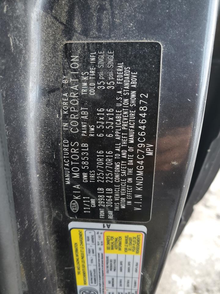 2012 KIA Sedona VIN KNDMG4C79C6464872 Copart auction photo, front end damage thumbnail 13
