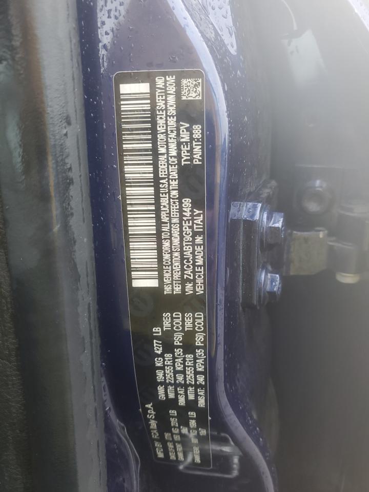 2016 Jeep Renegade VIN ZACCJABT9GPE14499 Copart auction photo, all over damage thumbnail 12