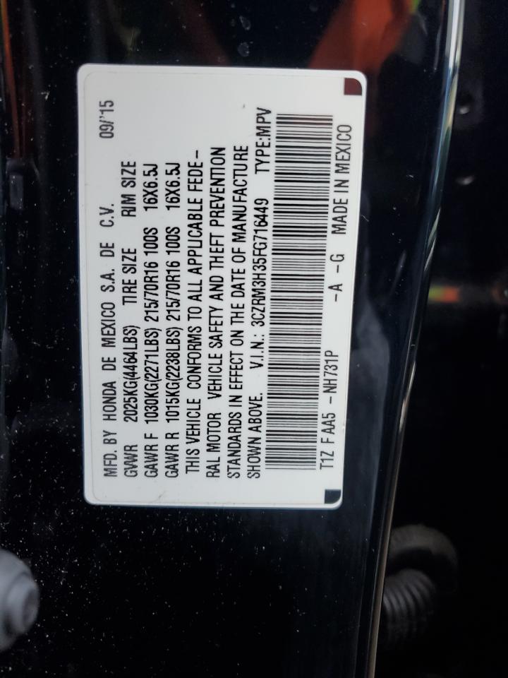 2015 Honda CR-V VIN 3CZRM3H35FG716449 Copart auction photo, rear end / minor dent/scratches damage thumbnail 13