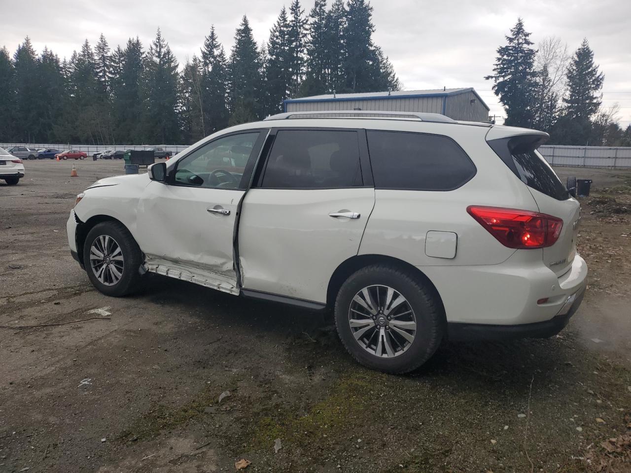 2018 Nissan Pathfinder VIN 5N1DR2MM7JC670043 Copart auction photo, side / front end damage thumbnail 2