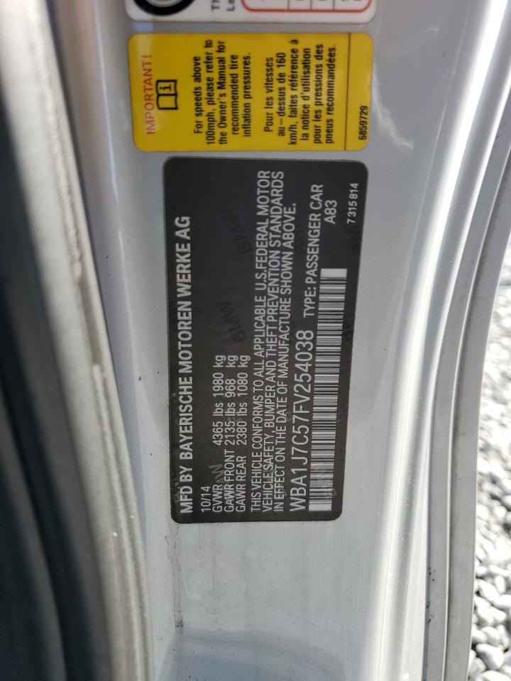 2015 BMW M2 VIN WBA1J7C57FV254038 Copart auction photo, front end / minor dent/scratches damage thumbnail 14