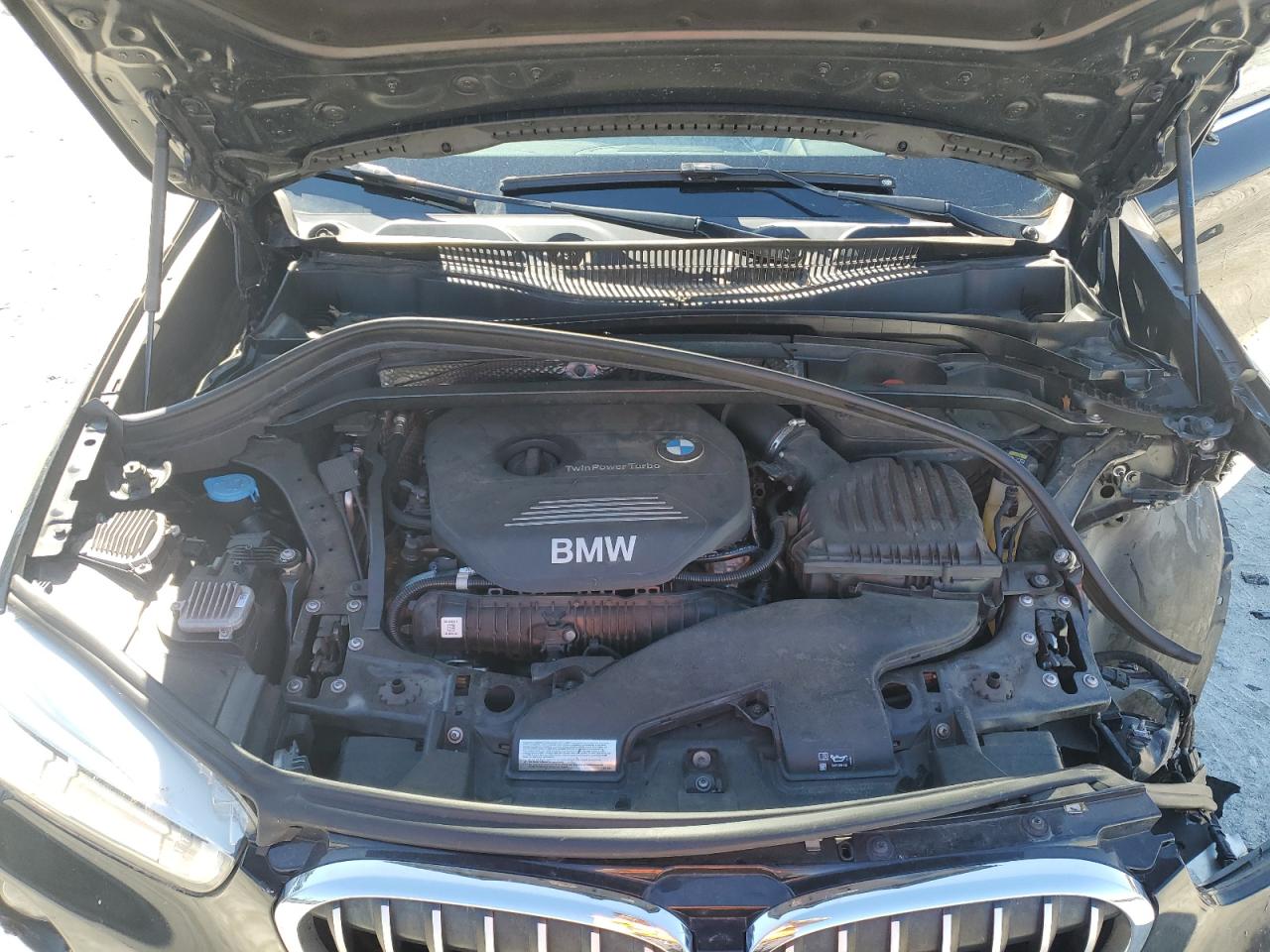 2016 BMW X1 VIN WBXHT3C32GP884206 Copart auction photo, undercarriage / front end damage thumbnail 13