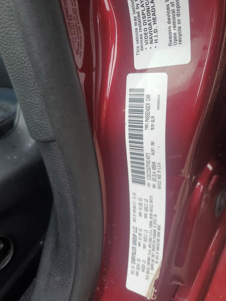 2015 Chrysler 200 VIN 1C3CCCDG7FN514571 Copart auction photo, water/flood damage thumbnail 13