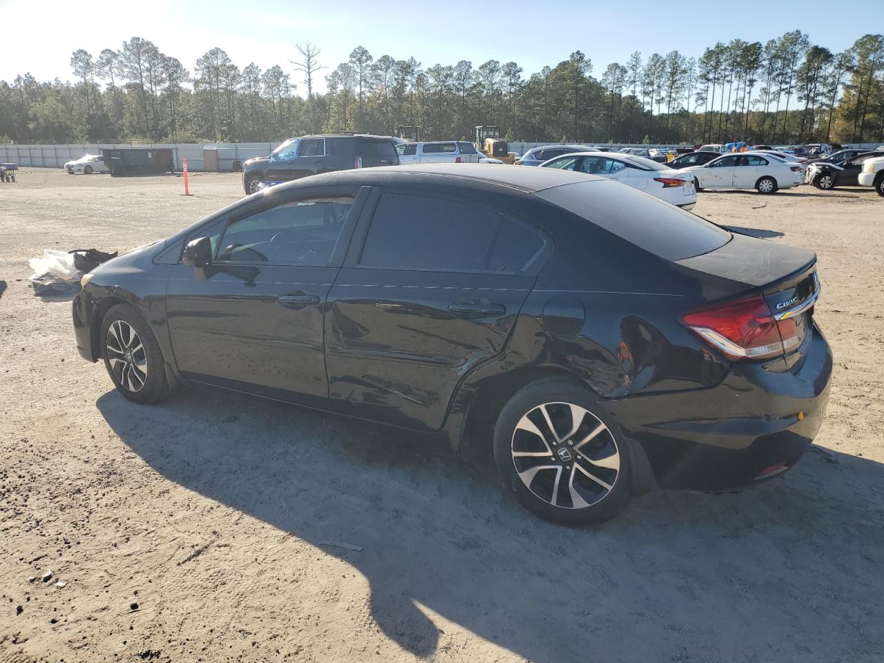 2014 Honda Civic VIN 19XFB2F82EE054704 Copart auction photo, rear end / side damage thumbnail 2