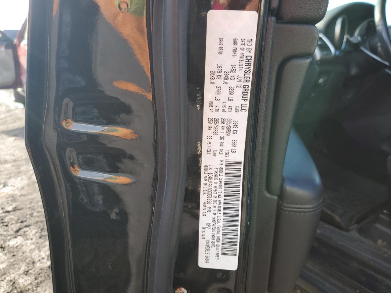 2012 Jeep Grand Cherokee VIN 1C4RJFAG1CC351036 Copart auction photo, mechanical / minor dent/scratches damage thumbnail 13