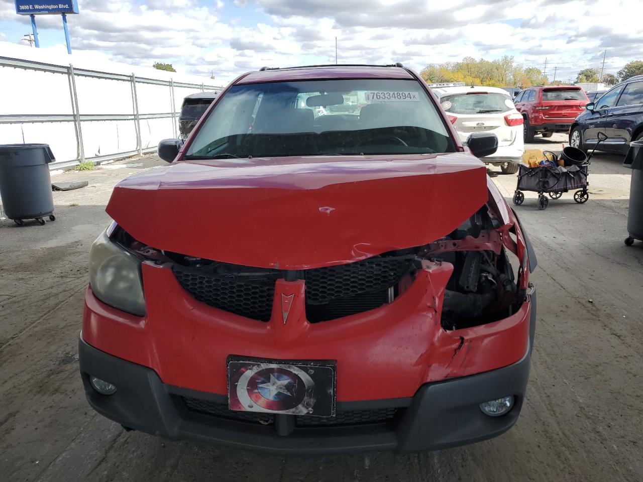 2004 Pontiac Vibe VIN 5Y2SL628X4Z444171 Copart auction photo, front end / side damage thumbnail 5