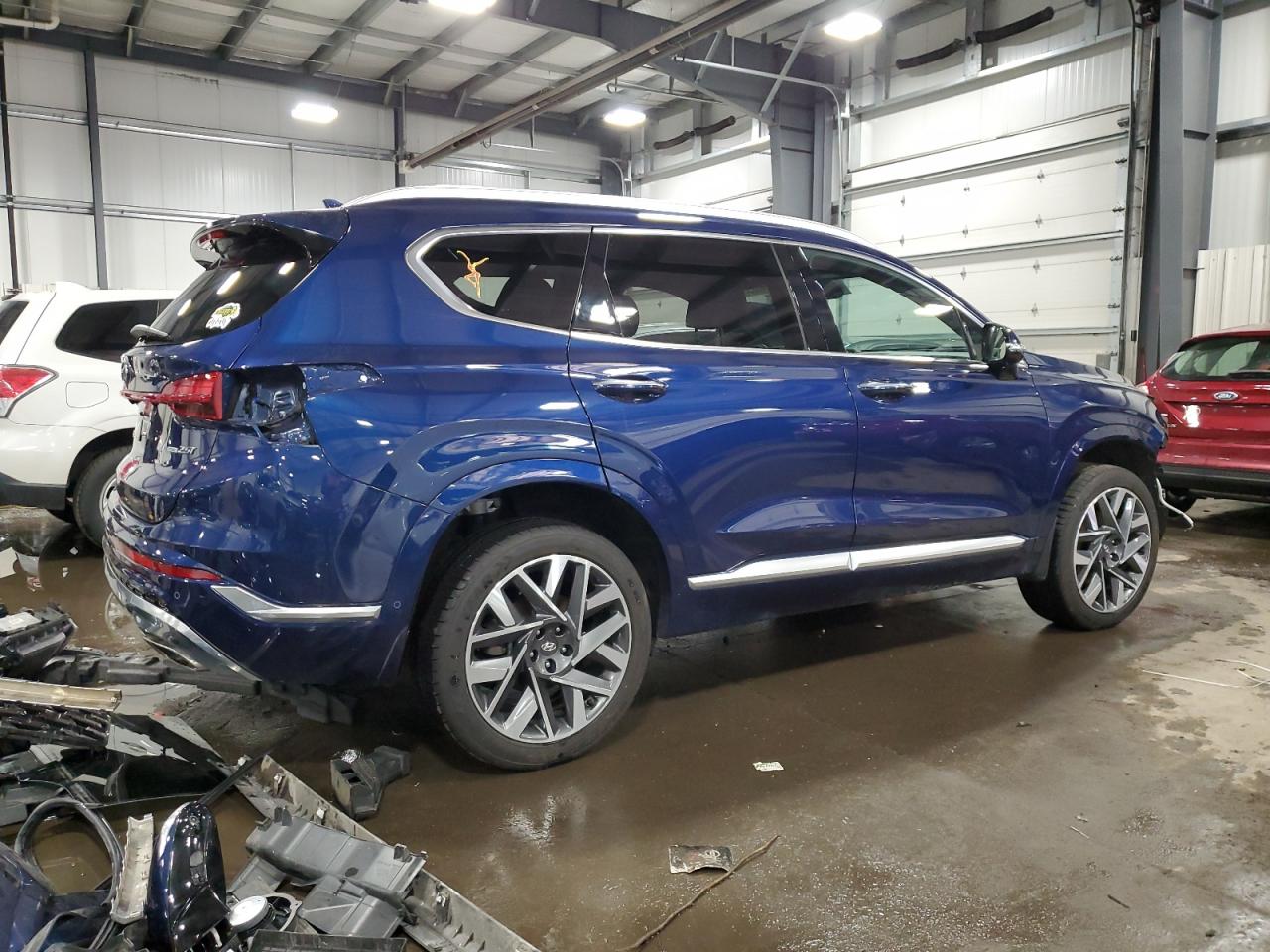 2021 Hyundai Santa Fe VIN 5NMS5DAL9MH355443 Copart auction photo, front end / side damage thumbnail 3