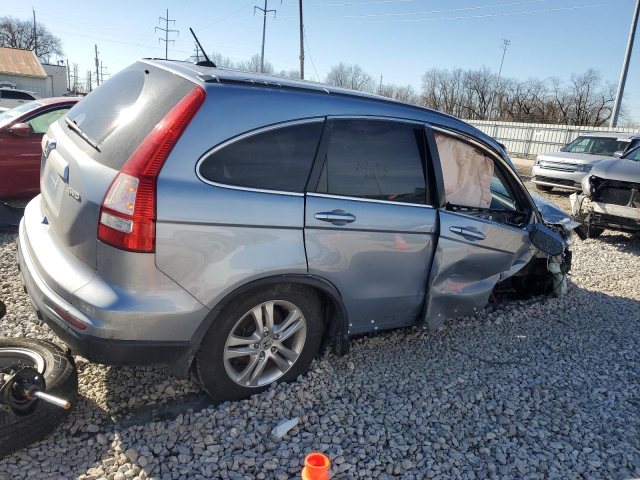 2010 Honda CR-V VIN 5J6RE4H7XAL102580 Copart auction photo, front end / side damage thumbnail 3