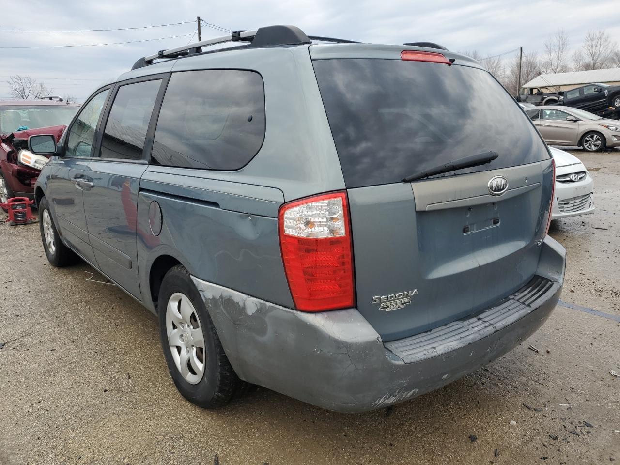 2007 KIA Sedona VIN KNDMB233876188514 Copart auction photo, side / front end damage thumbnail 2