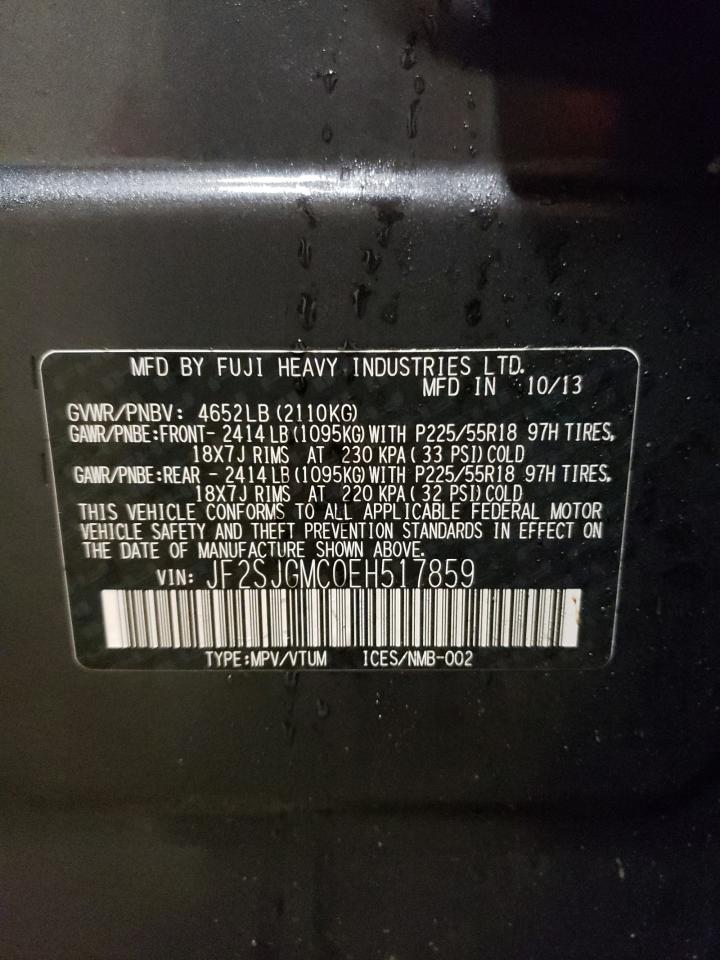2014 Subaru Forester VIN JF2SJGMC0EH517859 Copart auction photo, front end damage thumbnail 13