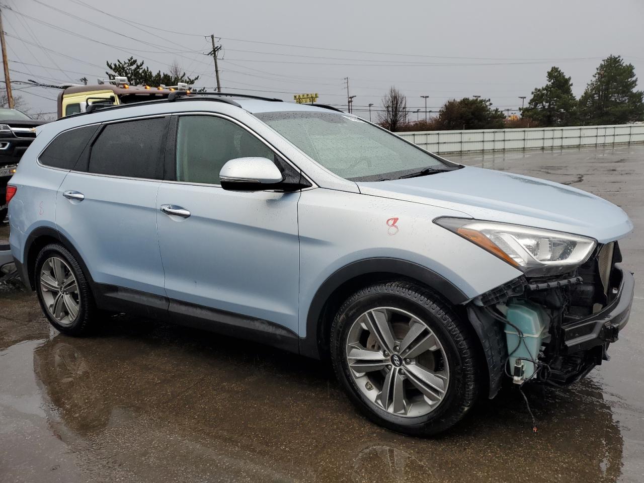 2013 Hyundai Santa Fe VIN KM8SR4HF2DU032005 Copart auction photo, front end / side damage thumbnail 4
