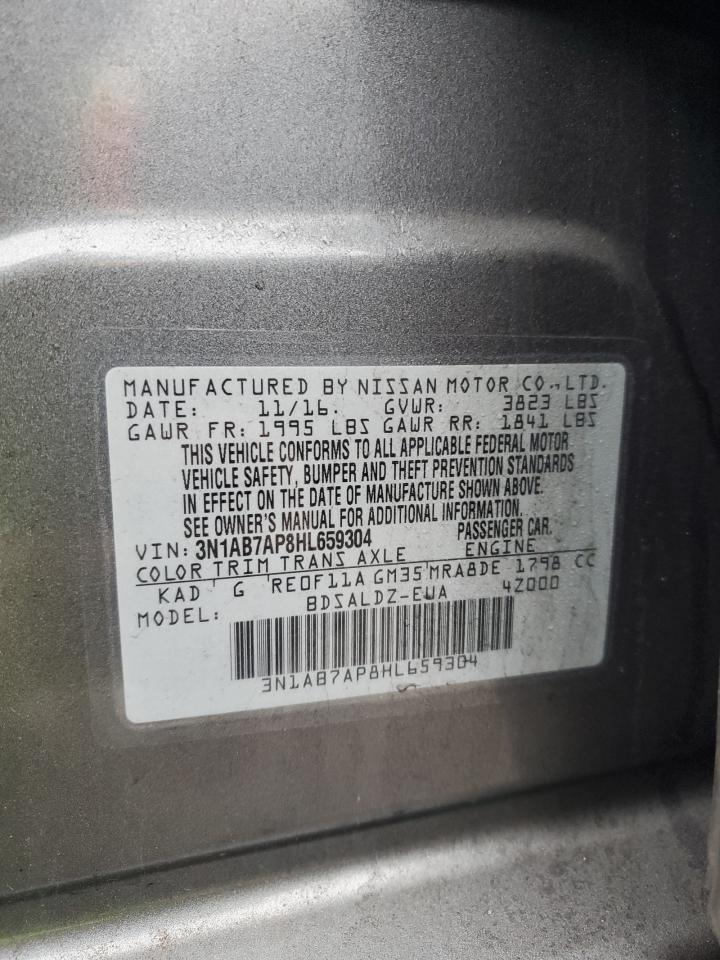 2017 Nissan Sentra VIN 3N1AB7AP8HL659304 Copart auction photo, front end / minor dent/scratches damage thumbnail 13