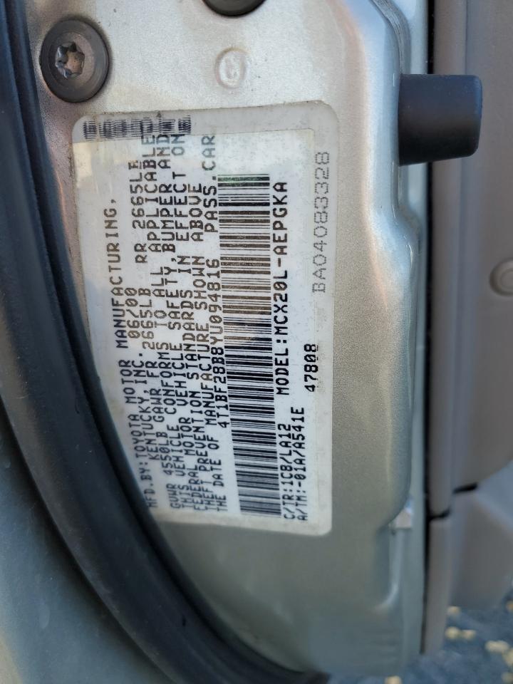 2000 Toyota Avalon VIN 4T1BF28B8YU094816 Copart auction photo, side damage thumbnail 12