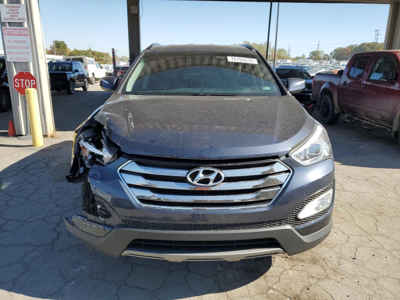 2014 Hyundai Santa Fe VIN 5XYZU3LA3EG187608 Copart auction photo, front end damage thumbnail 5