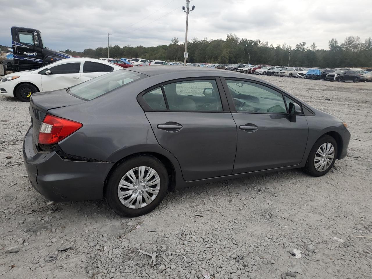 2012 Honda Civic VIN 19XFB2F55CE379480 Copart auction photo, all over damage thumbnail 3