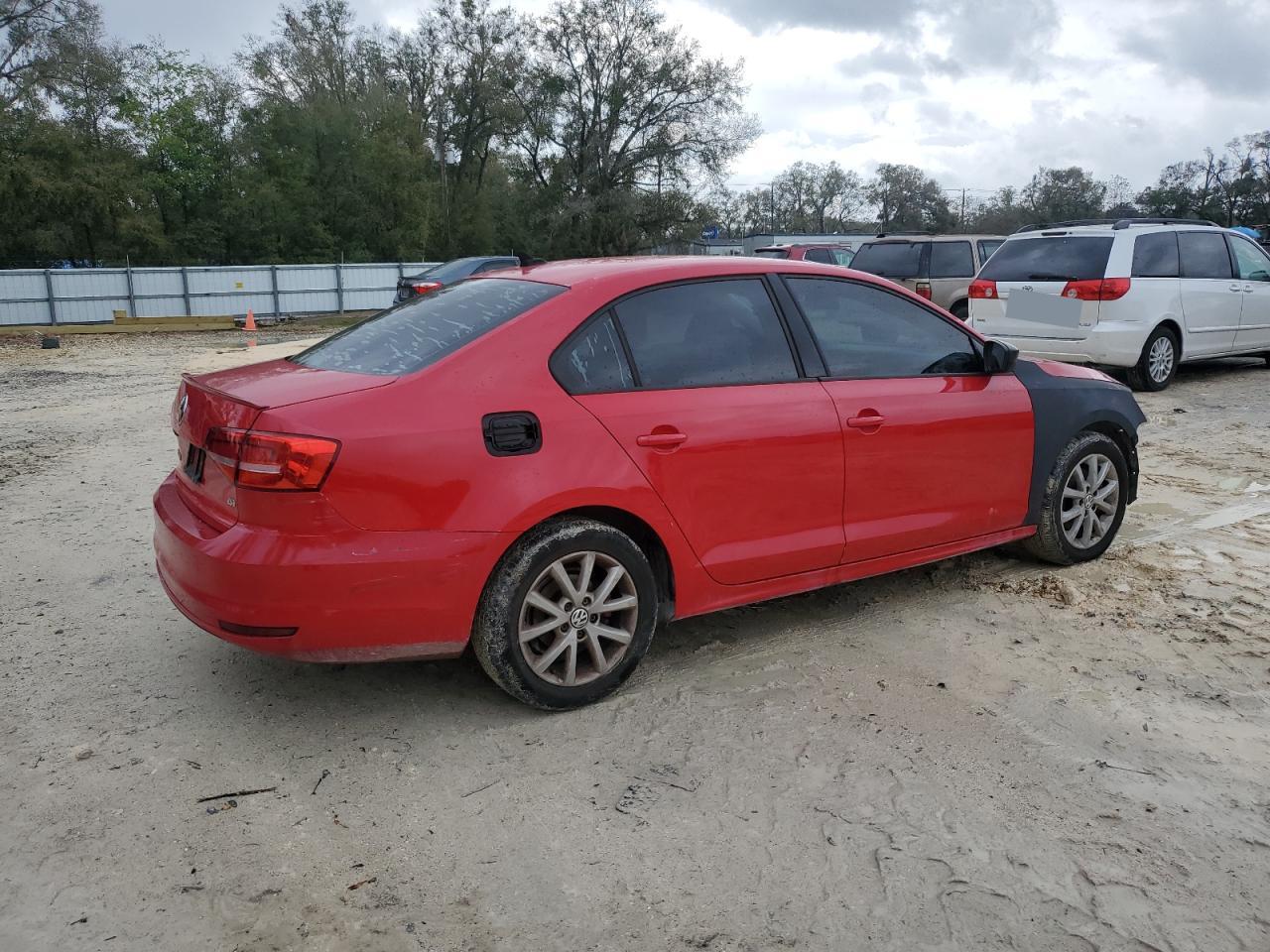 2015 Volkswagen Jetta VIN 3VWD17AJ7FM244598 Copart auction photo, front end / side damage thumbnail 3