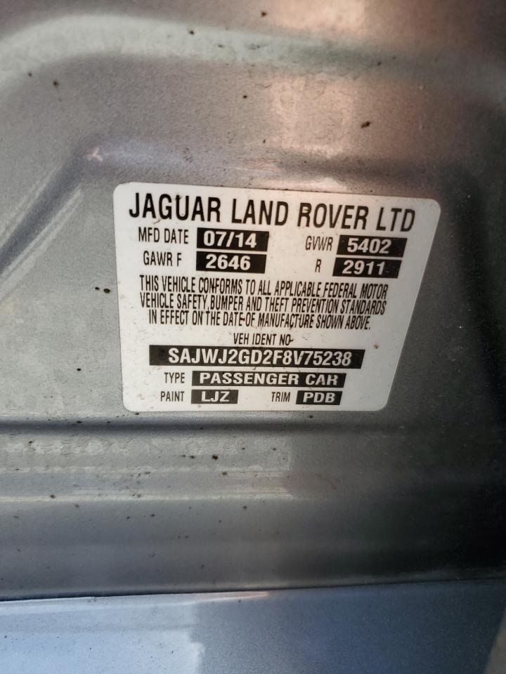 2015 Jaguar XJ VIN SAJWJ2GD2F8V75238 Copart auction photo, front end damage thumbnail 12