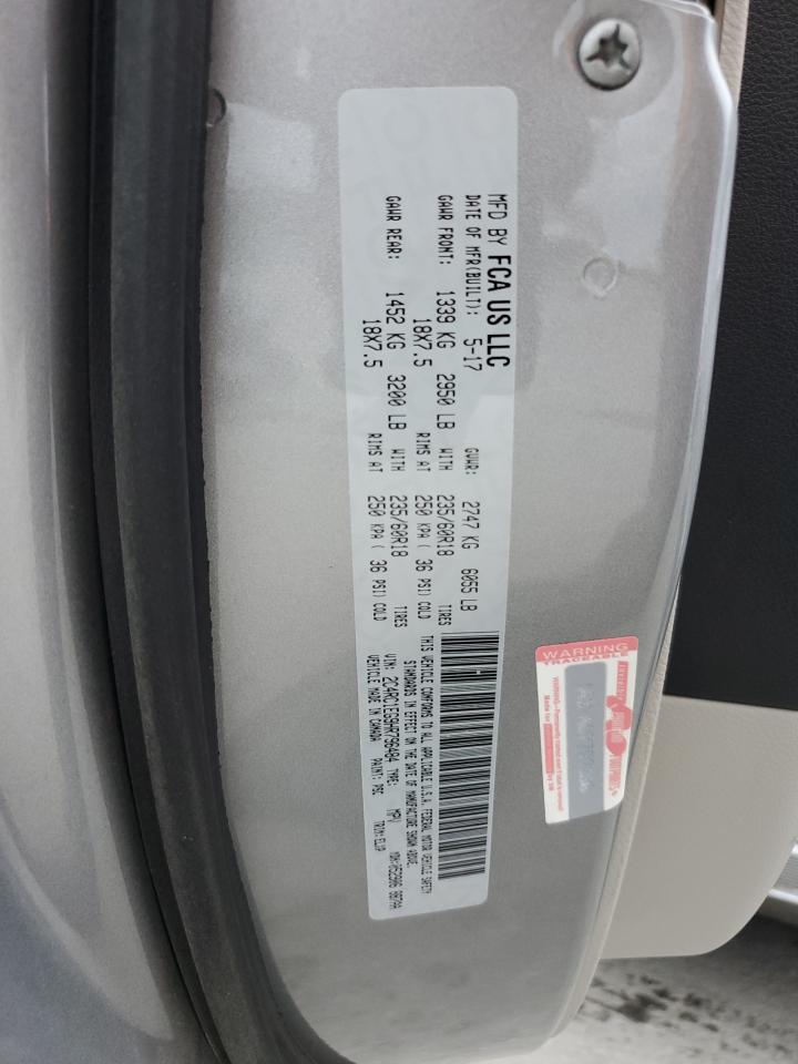 2017 Chrysler Pacifica VIN 2C4RC1EG9HR796484 Copart auction photo, front end damage thumbnail 13