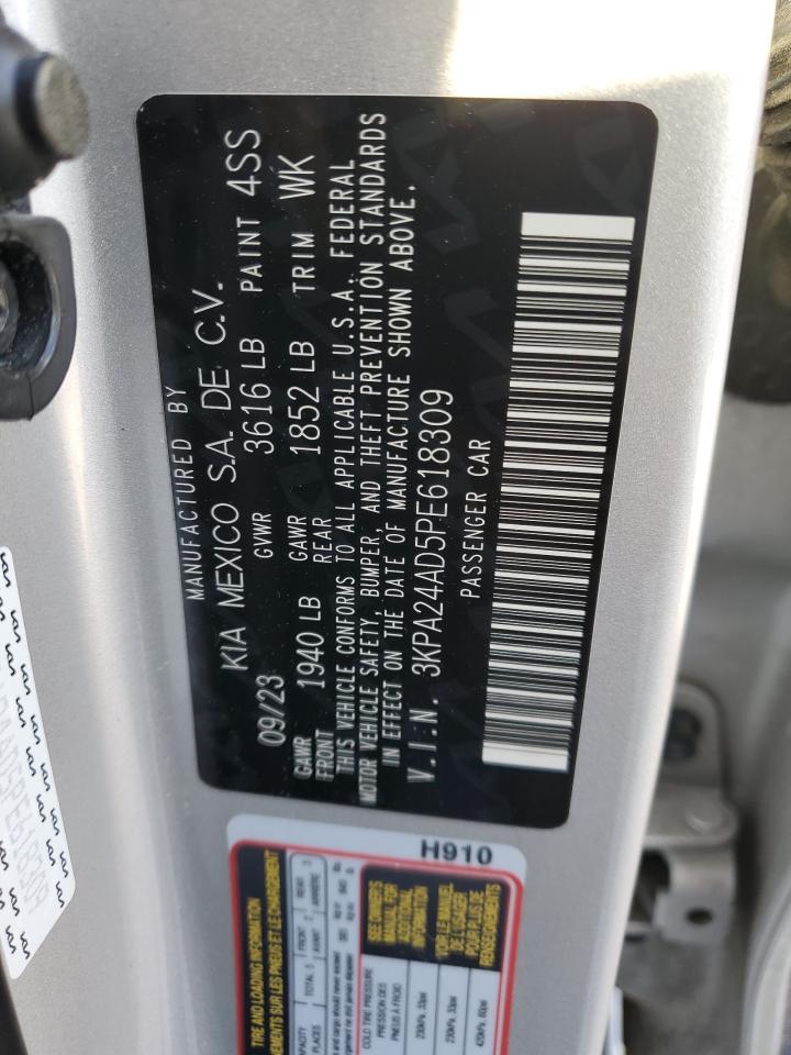 2023 KIA Rio VIN 3KPA24AD5PE618309 Copart auction photo, front end damage thumbnail 14