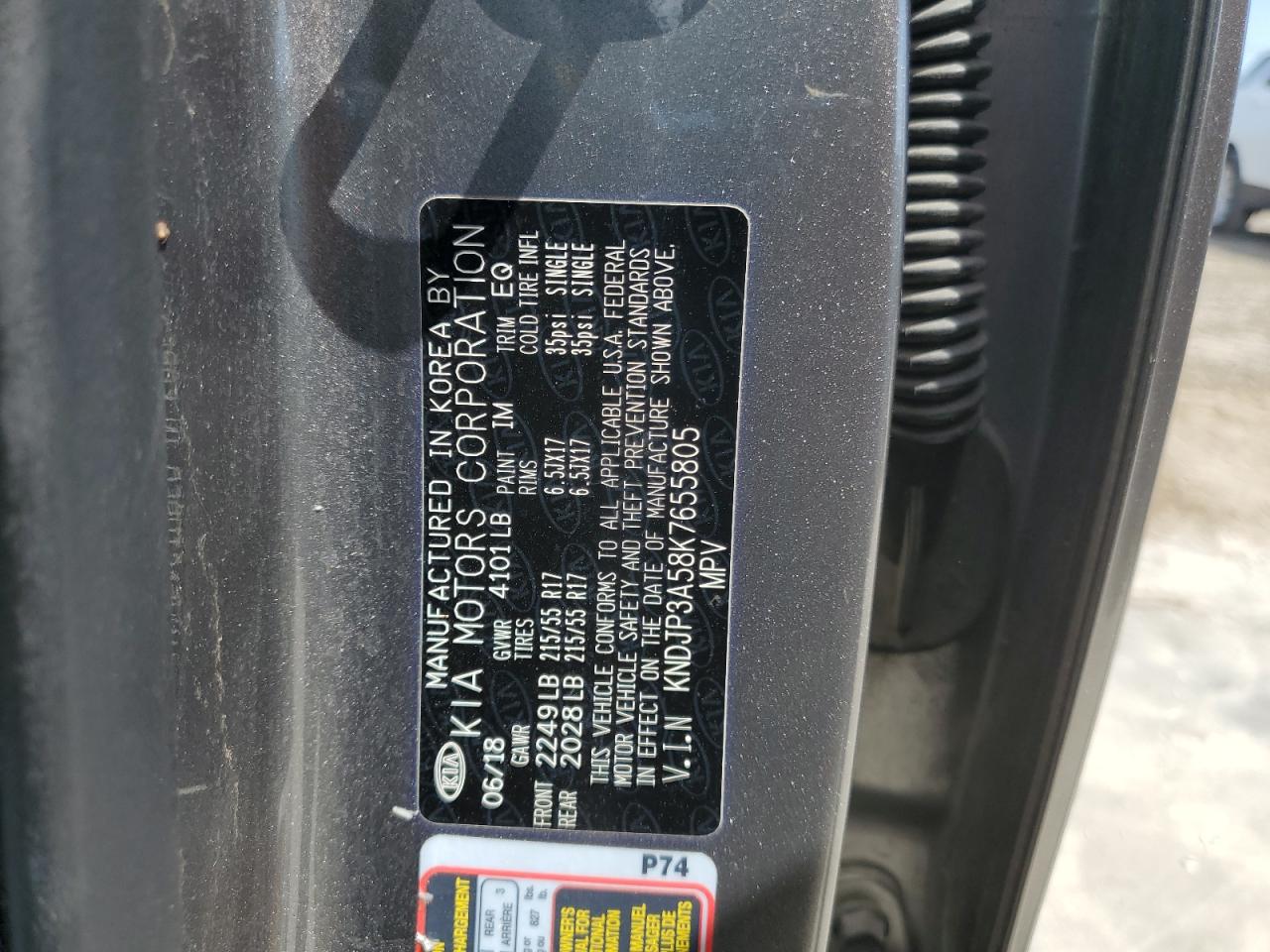 2019 KIA Soul VIN KNDJP3A58K7655805 Copart auction photo, front end damage thumbnail 12