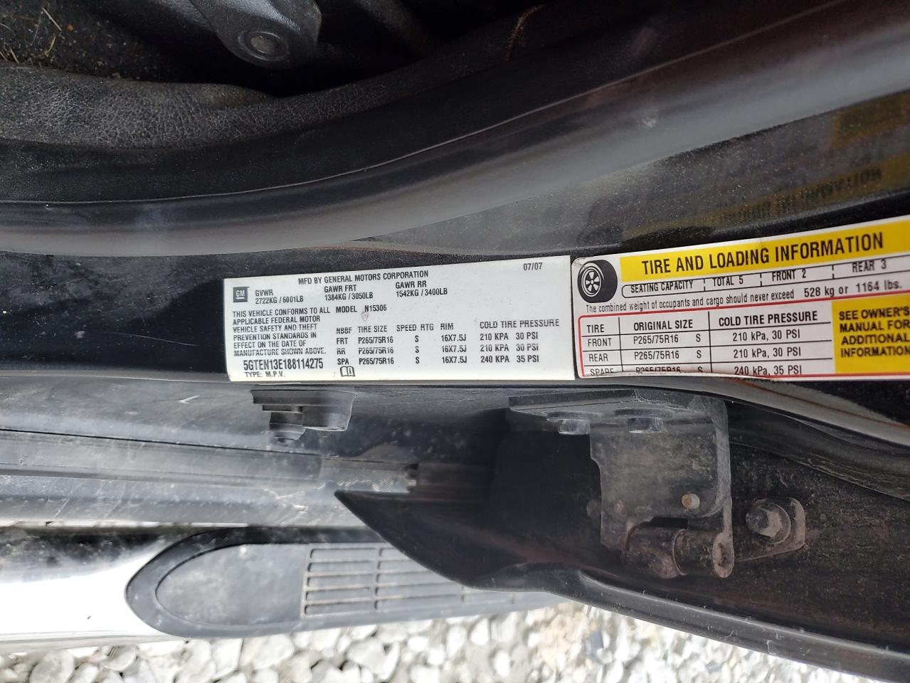 2008 Hummer H3 VIN 5GTEN13E188114275 Copart auction photo, all over damage thumbnail 12