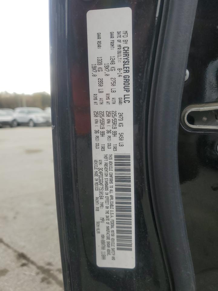 2015 Dodge Journey VIN 3C4PDCGGXFT510164 Copart auction photo, front end / side damage thumbnail 15