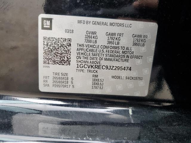 2018 Chevrolet Silverado VIN 1GCVKREC9JZ295474 Copart auction photo, front end / undercarriage damage thumbnail 12