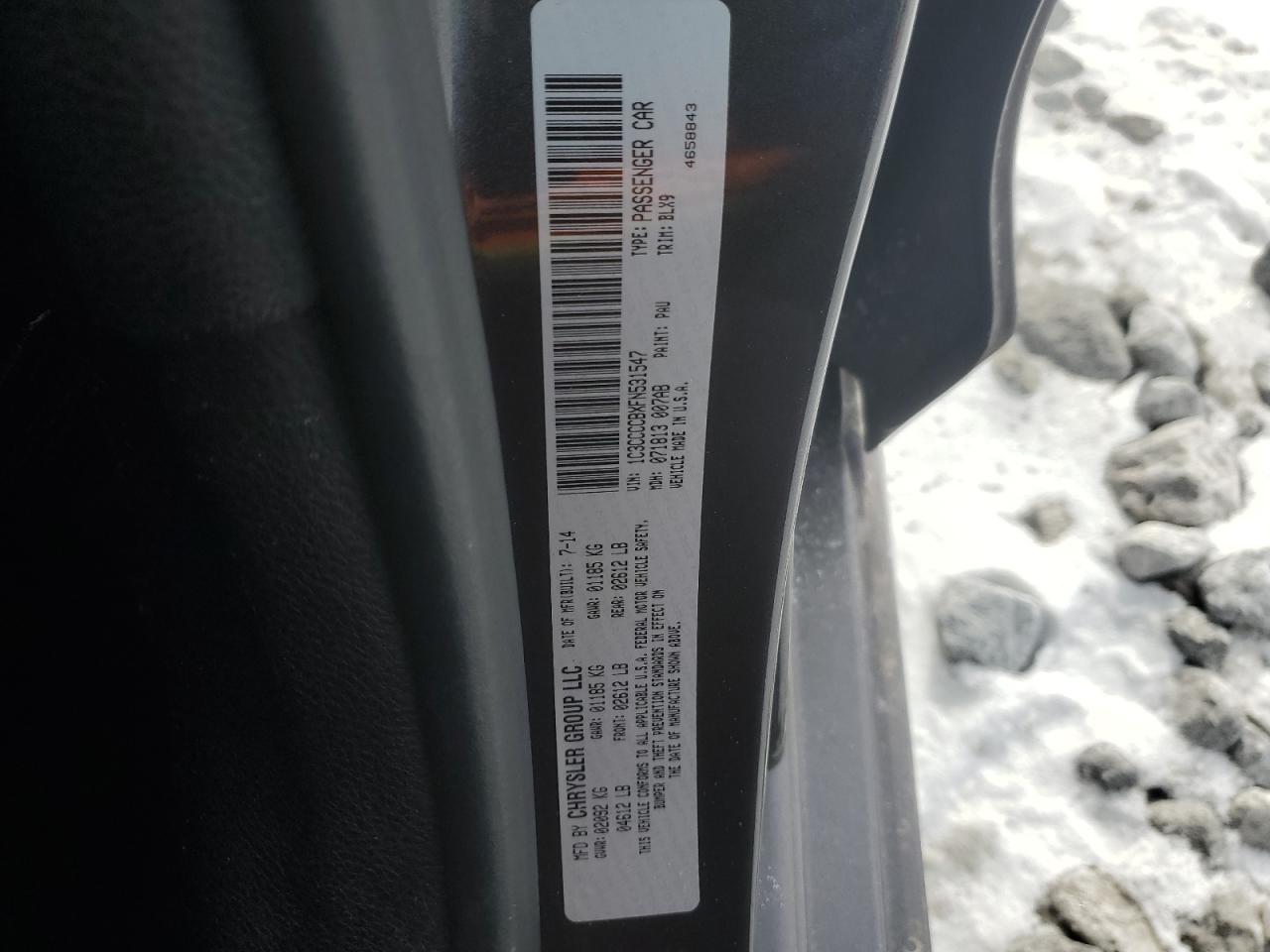 2015 Chrysler 200 VIN 1C3CCCCBXFN531547 Copart auction photo, front end / undercarriage damage thumbnail 14
