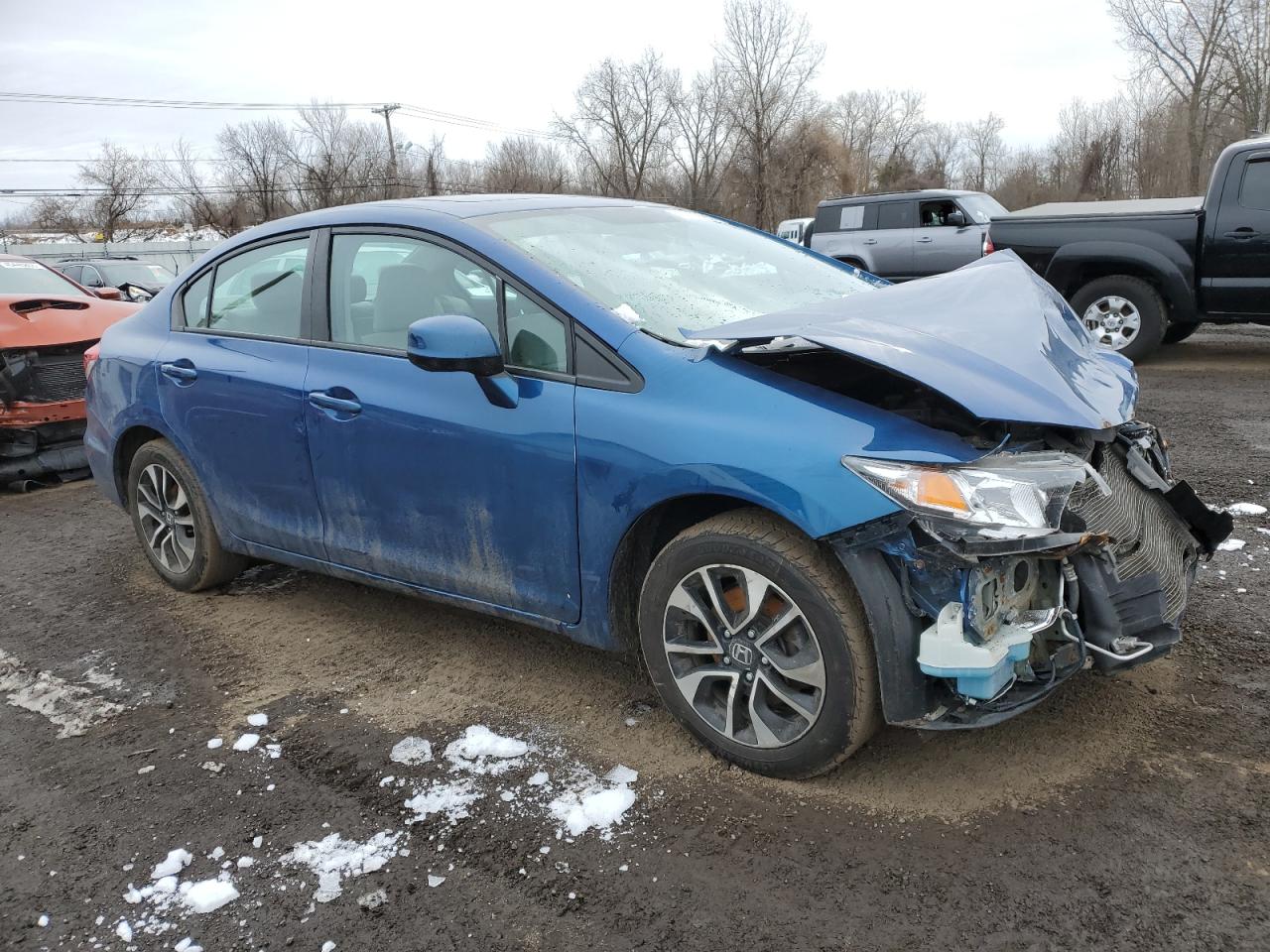 2013 Honda Civic VIN 19XFB2F8XDE277166 Copart auction photo, front end / rear end damage thumbnail 4