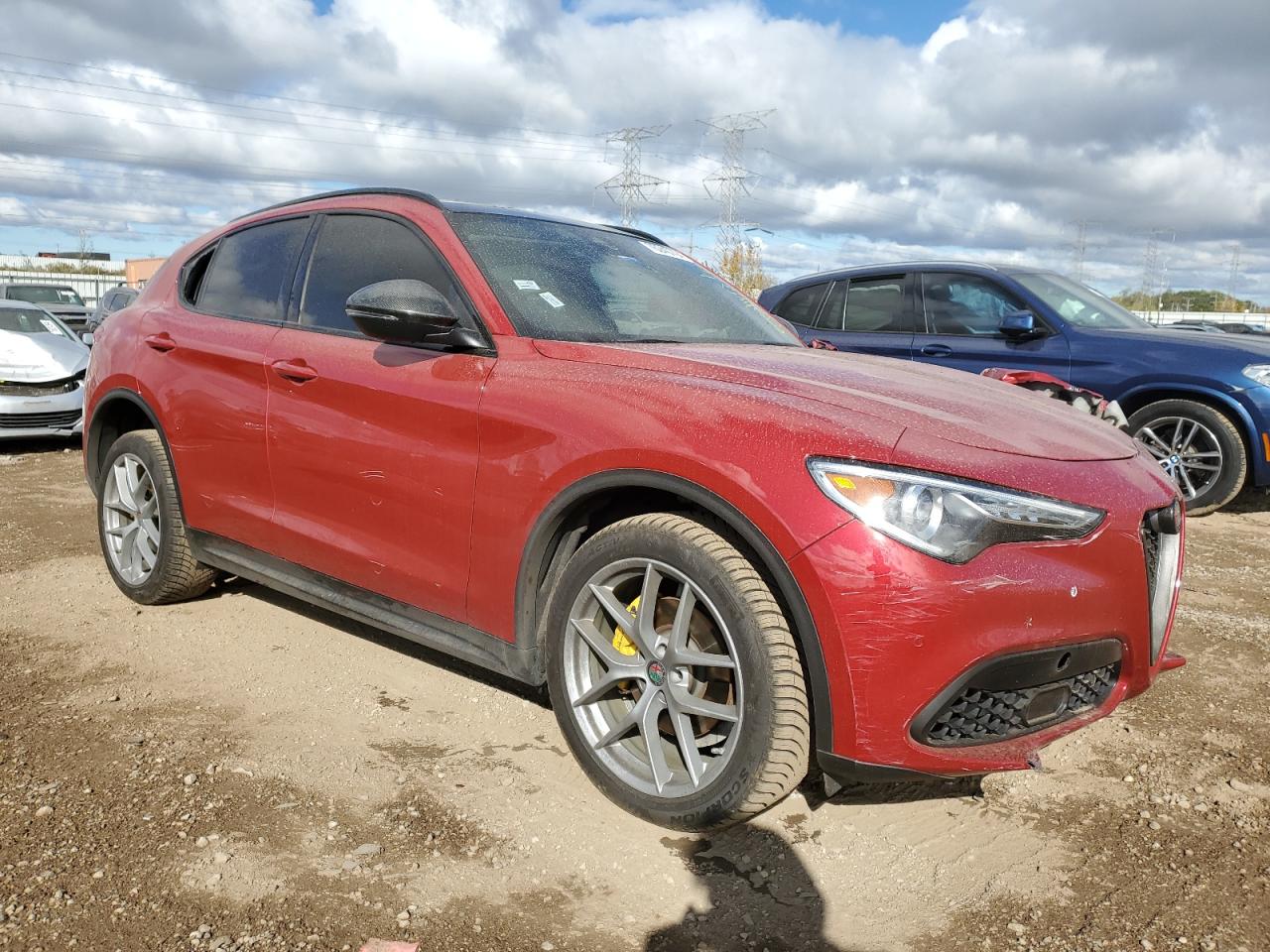 2018 Alfa Romeo Stelvio VIN ZASFAKNN9J7B86127 Copart auction photo, front end / side damage thumbnail 4