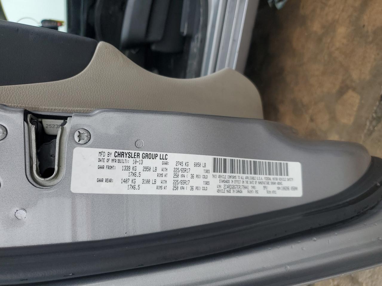 2014 Dodge Caravan VIN 2C4RDGBG7ER179441 Copart auction photo, rear end damage thumbnail 14