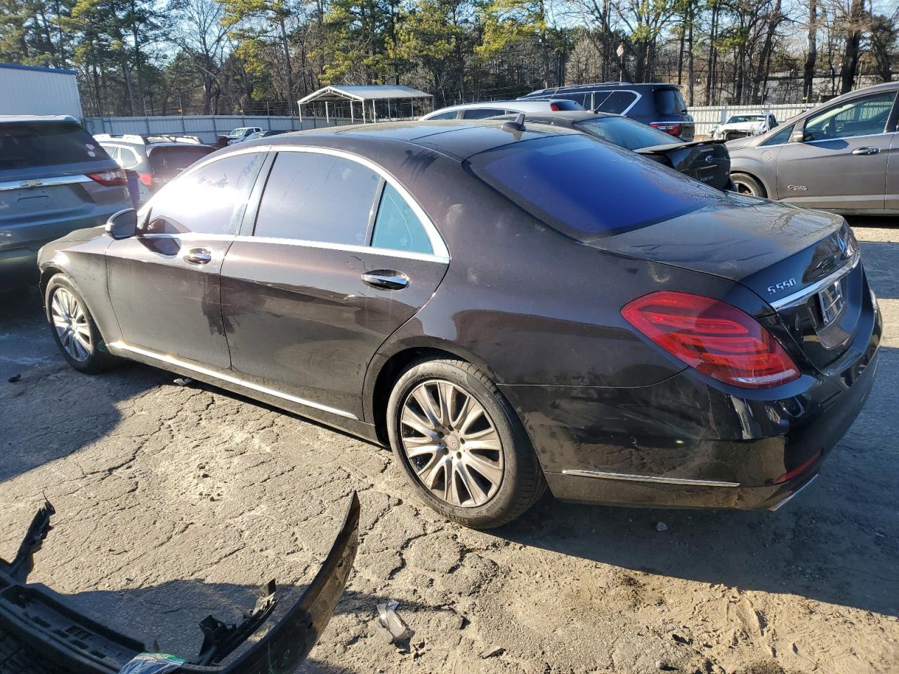 2015 Mercedes-Benz S-klasse VIN WDDUG8FB1FA097660 Copart auction photo, front end / side damage thumbnail 2