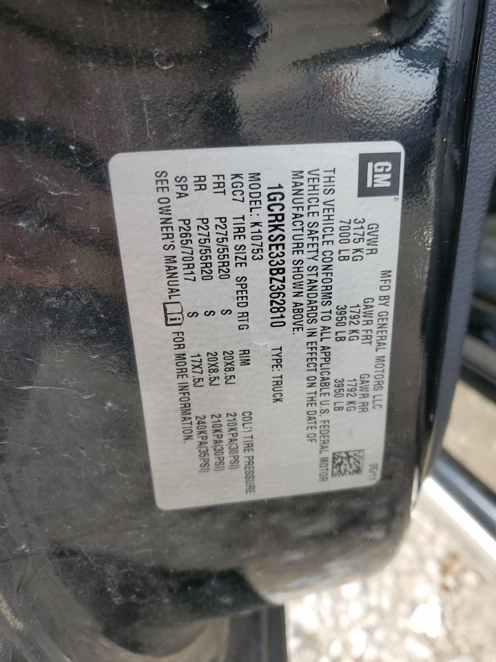 2011 Chevrolet Silverado VIN 1GCRKSE33BZ362810 Copart auction photo, front end damage thumbnail 13