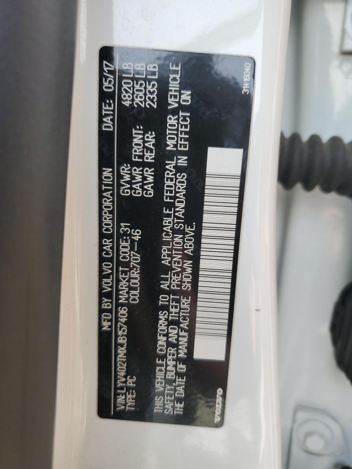 2018 Volvo S60 VIN LYV402TMXJB157406 Copart auction photo, rear end damage thumbnail 12