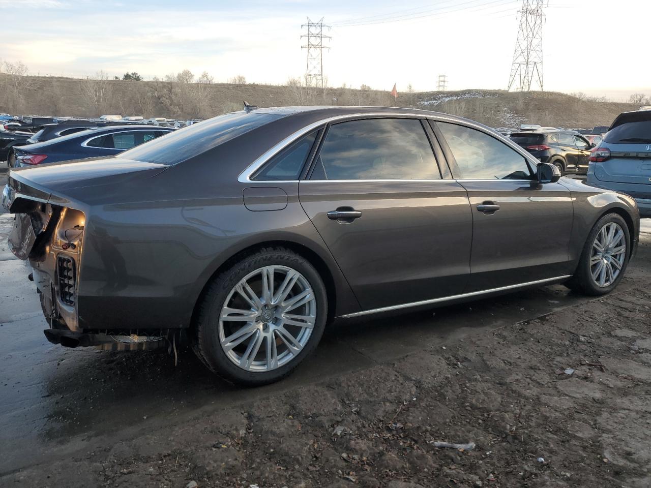 2015 Audi A8 VIN WAU32AFD9FN032185 Copart auction photo, rear end damage thumbnail 3