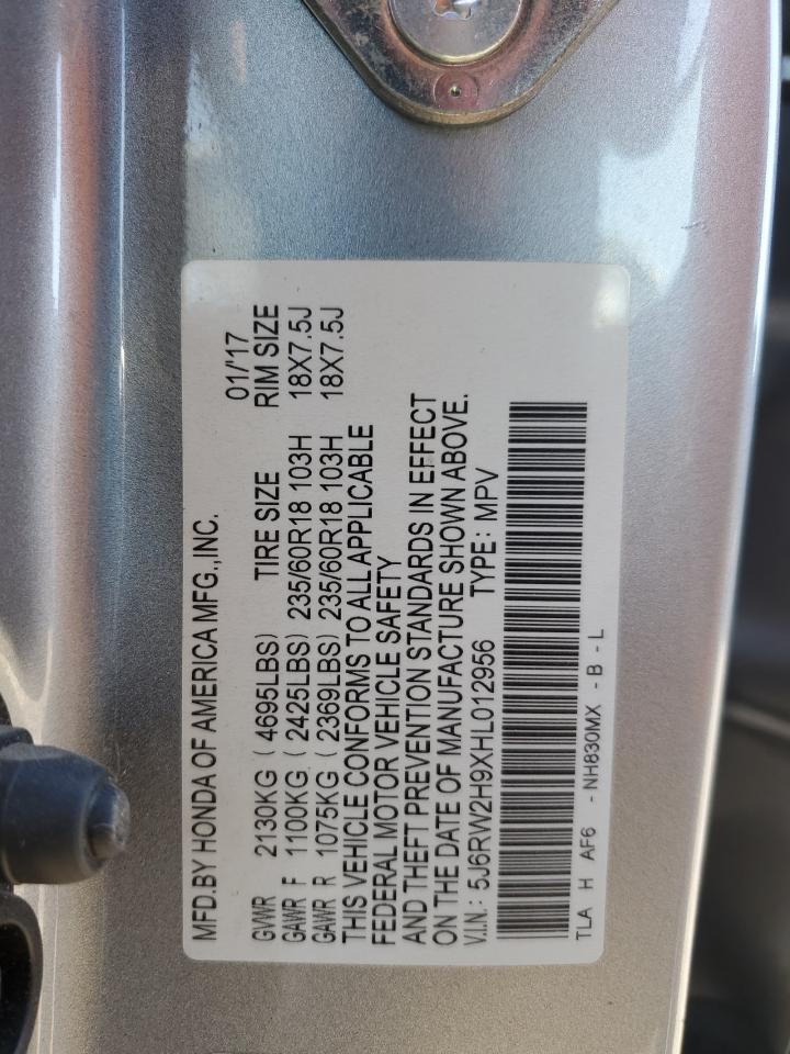 2017 Honda CR-V VIN 5J6RW2H9XHL012956 Copart auction photo, front end damage thumbnail 15