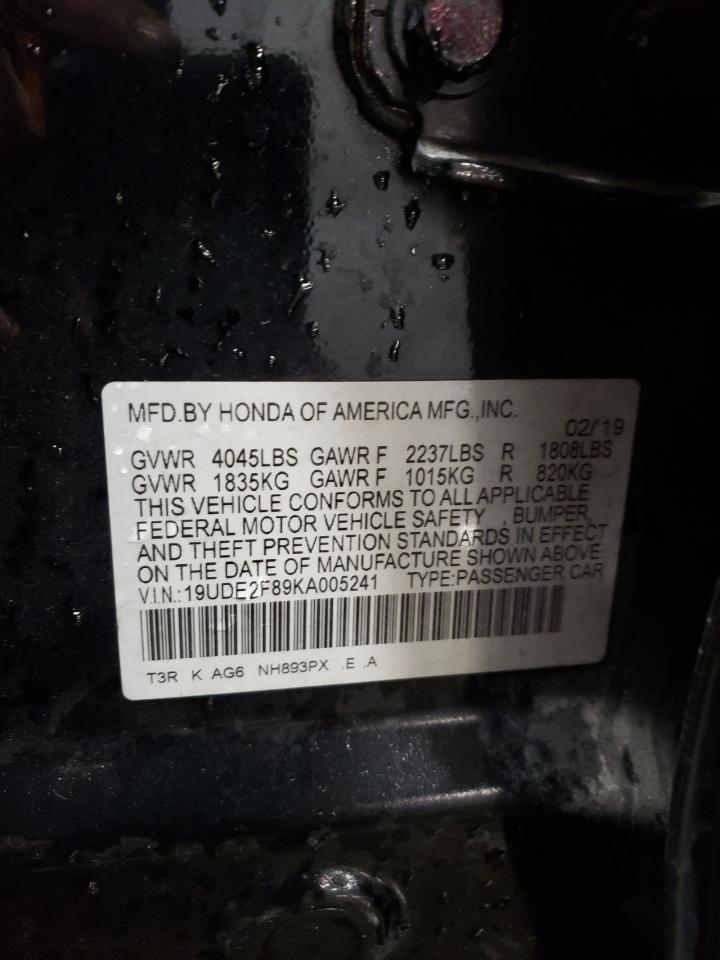 2019 Acura ILX VIN 19UDE2F89KA005241 Copart auction photo, front end damage thumbnail 13