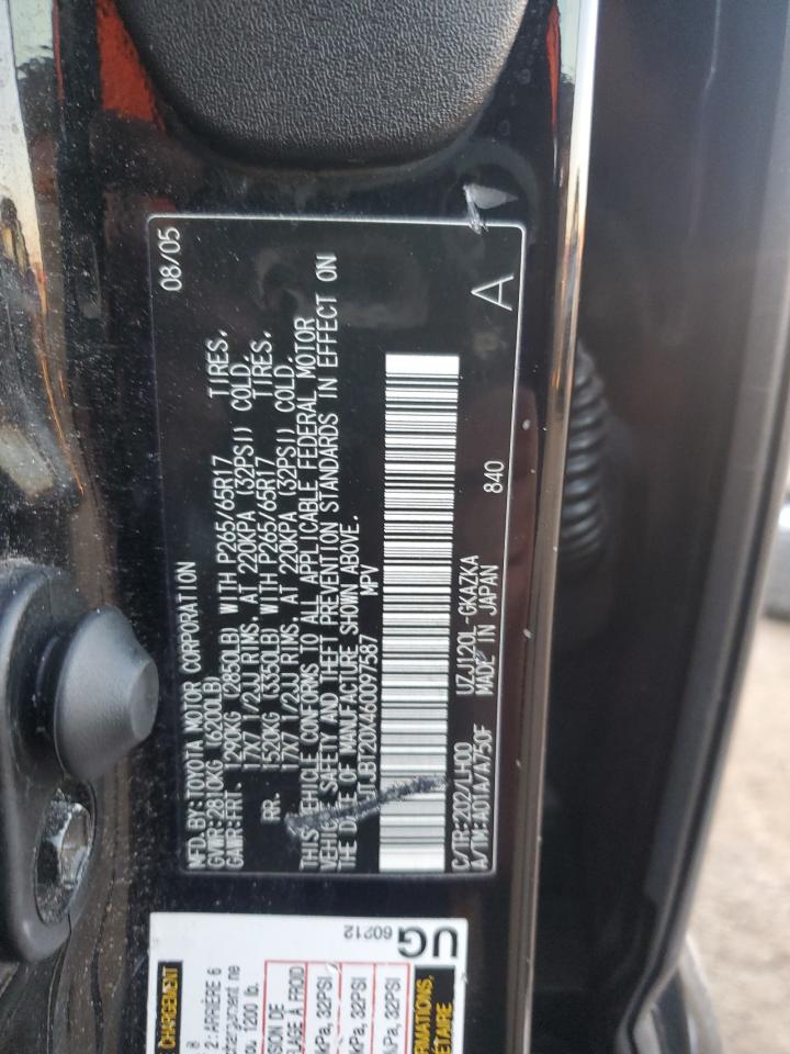 2006 Lexus GX VIN JTJBT20X460097587 Copart auction photo, front end / side damage thumbnail 15