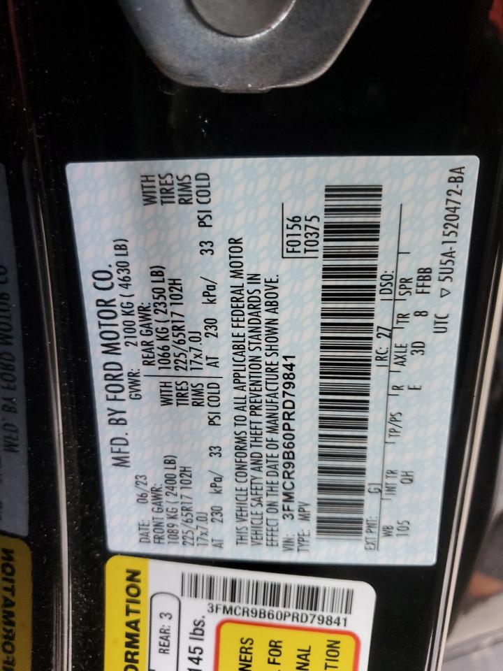2023 Ford Bronco VIN 3FMCR9B60PRD79841 Copart auction photo, rear end damage thumbnail 15