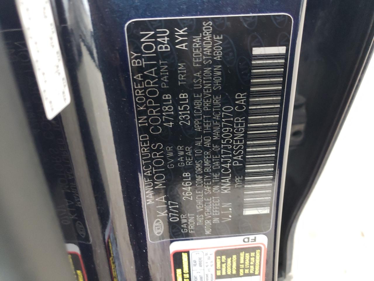 2018 KIA Cadenza VIN KNALC4J17J5097170 Copart auction photo, front end damage thumbnail 14