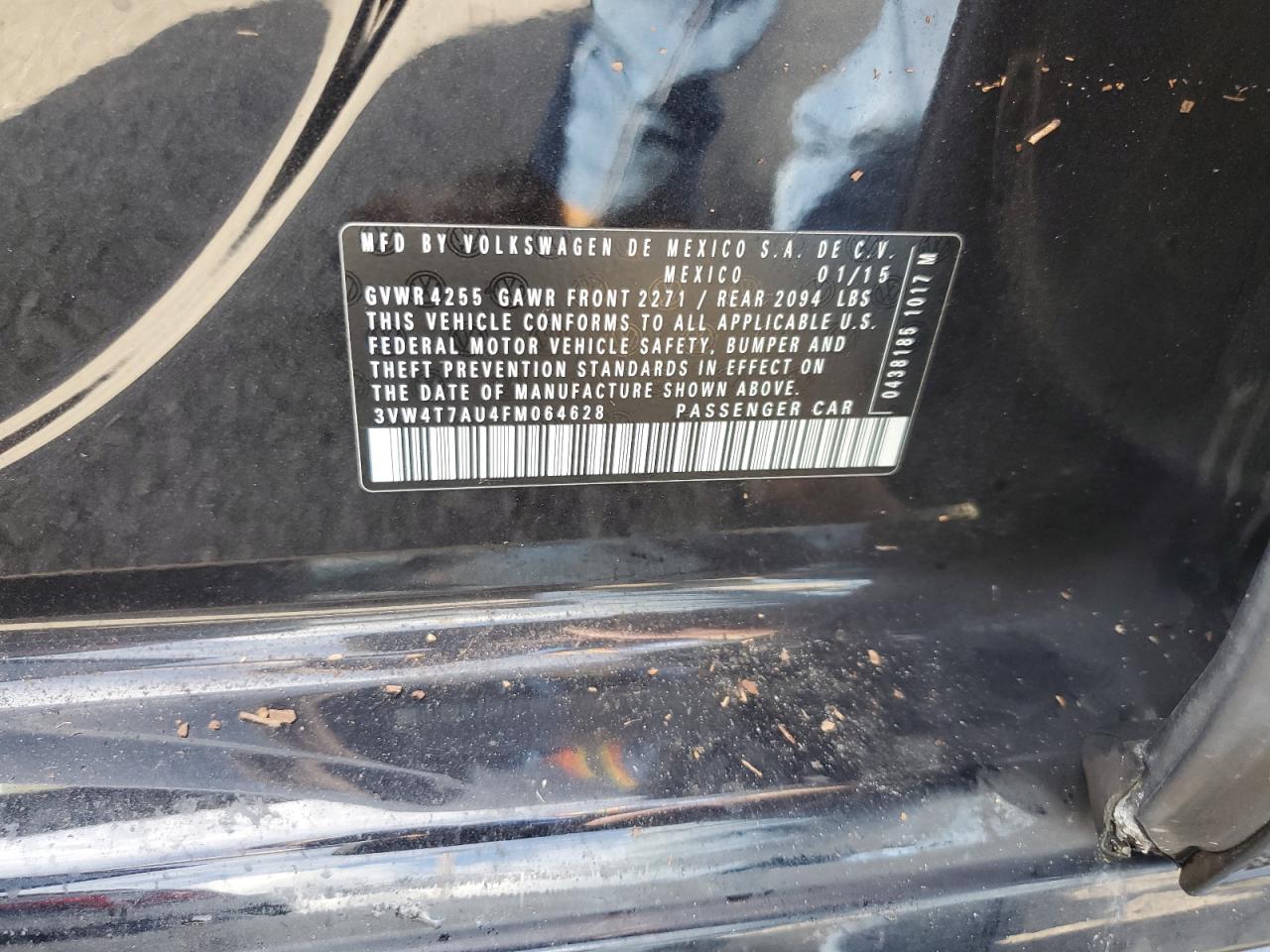 2015 Volkswagen GTI VIN 3VW4T7AU4FM064628 Copart auction photo, water/flood damage thumbnail 13