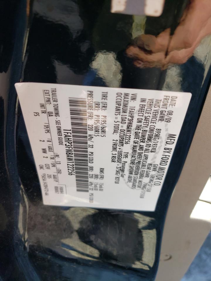 2010 Ford Focus VIN 1FAHP3FN8AW122256 Copart auction photo, rear end damage thumbnail 12
