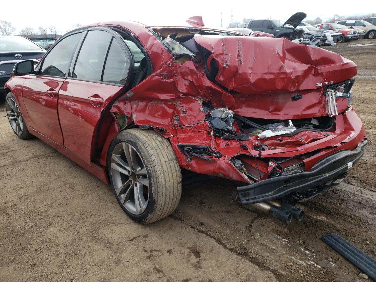2014 BMW 3er VIN WBA3A5G51ENP29558 Copart auction photo, all over damage thumbnail 3