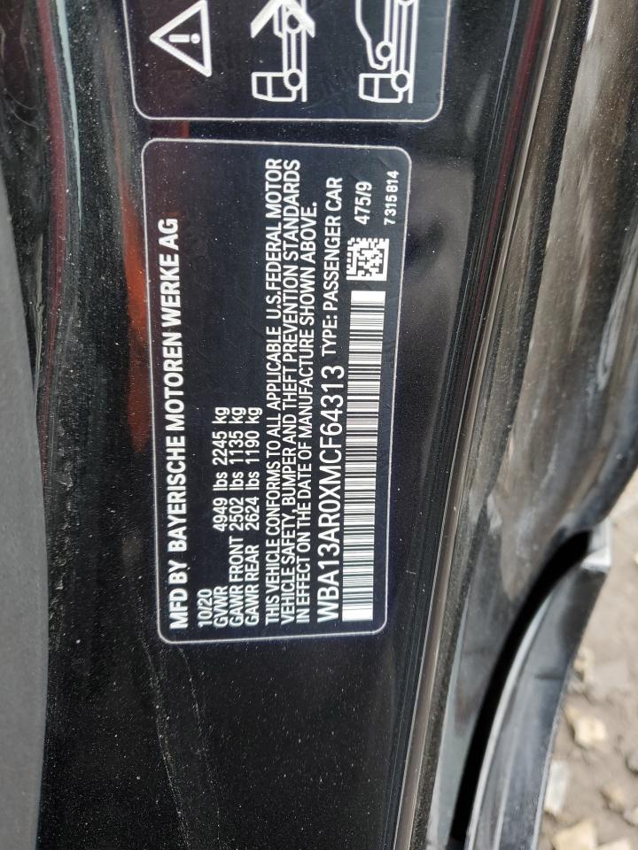 2021 BMW M4 VIN WBA13AR0XMCF64313 Copart auction photo, front end damage thumbnail 14