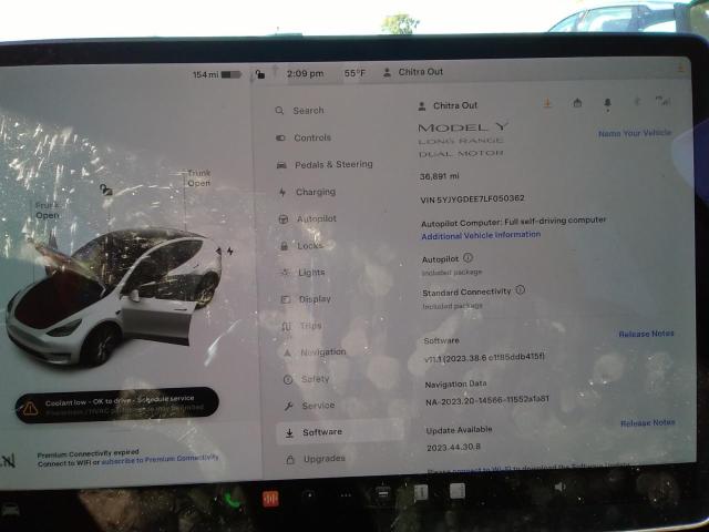 2020 Tesla Model Y VIN 5YJYGDEE7LF050362 Copart auction photo, front end / rear end damage thumbnail 9