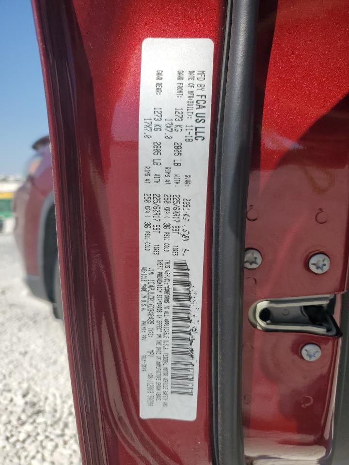 2019 Jeep Grand Cherokee VIN 1C4PJLCB1KD340439 Copart auction photo, front end / minor dent/scratches damage thumbnail 13